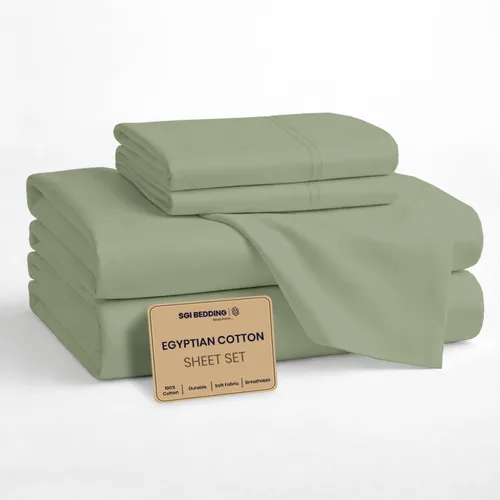 Vista 15 de SGI bedding Sábanas 100% algodón egipcio tamaño individual – Sábanas refrescantes, ropa de cama blanca suave y transpirable, ropa de cama de lujo