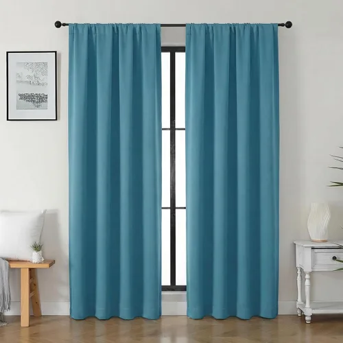 Vista 123 de Gwine Cortinas opacas para dormitorio, 54 pulgadas de largo, paneles de cortina de ventana con aislamiento térmico y reducción de ruido, cortinas