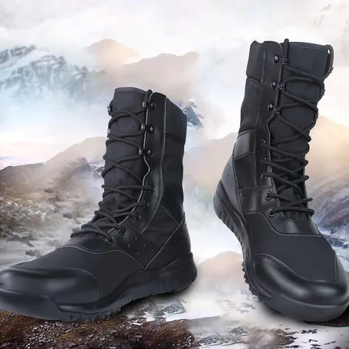 Vista 7 de LUDEY Tactical Boots for Men Lightweight Military Boots Durable Army Combat Boots Comfortable Work Boots Waterproof Security Boots