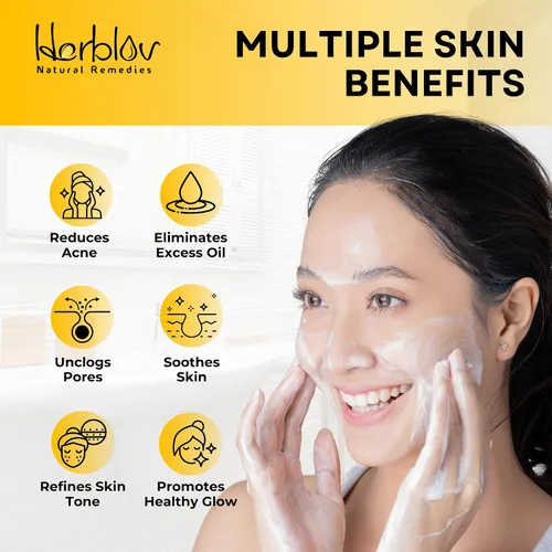 Vista 2 de Barra de jabón limpiadora 10% de azufre para cara y cuerpo, limpiador facial con control de brillo natural para acné, piel grasa, lavado curativo