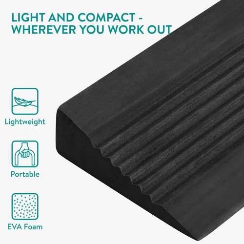 Vista 4 de Navaris Bloque de cuña para sentadillas, estirador largo para pies y pantorrillas, bloque de yoga duradero también para gimnasia, tabla inclinada