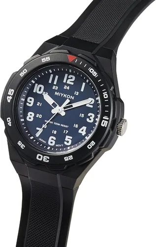 Vista 9 de Miykon Black Analog Sports Dive Watches for Men 100M Waterproof Watch with Rotating Bezel, Tactical Swiss Army Field Watch with Military Time