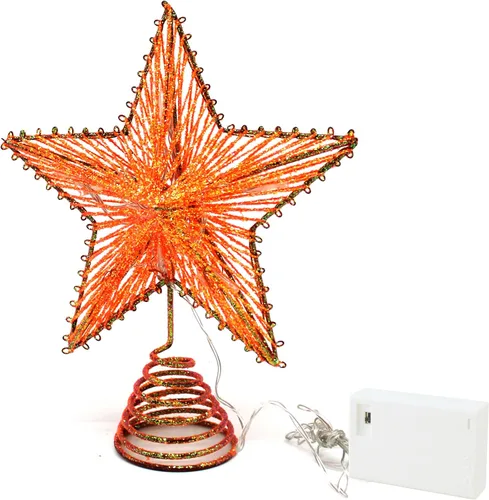 Vista 16 de CVHOMEDECO. Estrella Negra para la Copa del Árbol con Luces LED Blanco Cálido y Temporizador para Adornos de Remate de Árbol de Navidad y Decoración