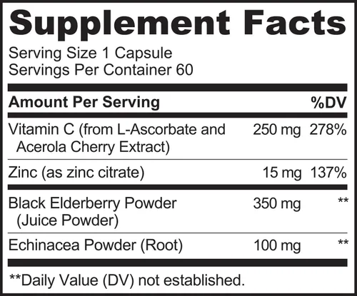 Vista 3 de NATURELO Apoyo Inmunológico – Vitamina C, Saúco, Zinc, Equinácea – Refuerzo Natural de la Inmunidad con Antioxidante, Defensa Herbal y Mineral - 60