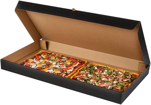 Vista 30 de Restaurantware - Cajas para pizza, 50 unidades, 14 x 7 x 1.5 pulgadas, embalaje de papel de cartón corrugado con bloqueo de pestañas, resistente a