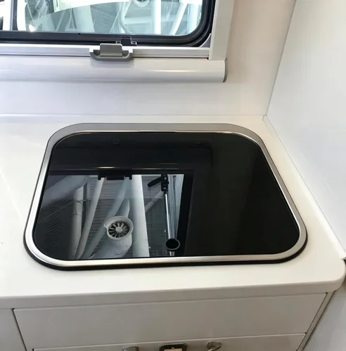 Vista 8 de Fregadero de cocina y bar de 17 pulgadas de montaje inferior para autocaravana, estación de trabajo, cuenco individual, lavabo para lavado de manos