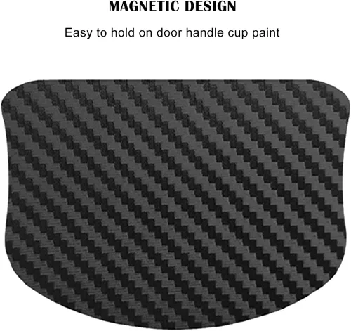 Vista 6 de kingsea 4 protectores de arañazos para manija de puerta de automóvil, textura magnética extraíble de fibra de carbono 3D, textura de fibra
