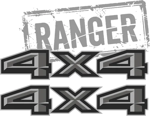 Vista 10 de GOLD HOOK Calcomanías de alta calidad de 4 x 4 compatibles con Ford Ranger, calcomanías de repuesto de 14.5 pulgadas color plateado metálico