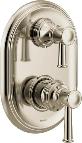 Vista 7 de Moen UT3322BN Belfield M-CORE Serie 3 - Moldura de ducha con 2 manijas con válvula de transferencia integrada, requiere válvula, níquel cepillado