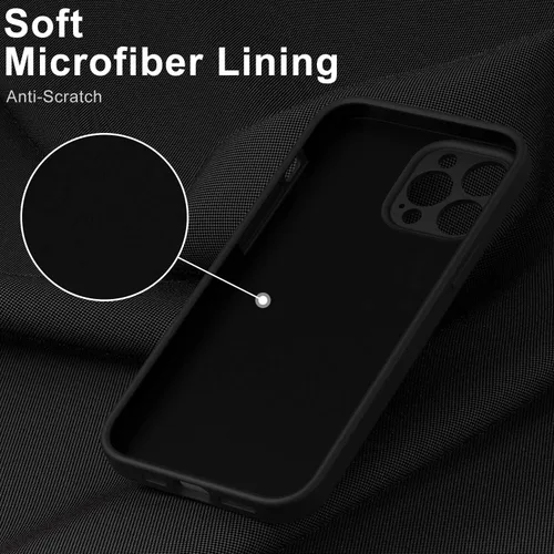 Vista 4 de DEENAKIN Funda compatible con iPhone 13 Pro Max con protector de pantalla, silicona suave y sedosa, funda de cámara mejorada, funda protectora
