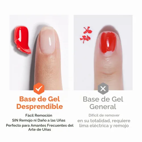 Vista 6 de modelones Capa base de gel despegable U V, capa base pelable de secado rápido Esmalte de uñas de gel para principiantes, protección suave