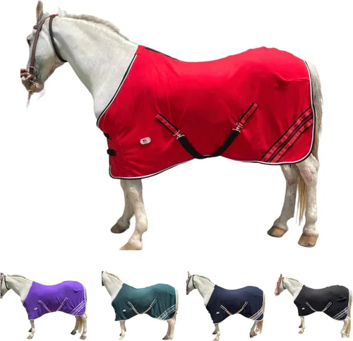 Vista 9 de Majestic Ally Manta de caballo de forro polar antibolitas con cuerda trenzada plateada (negro, 70)