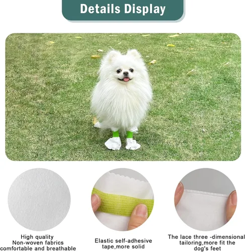 Vista 5 de Botines desechables impermeables para protección de patas, calcetines desechables para perros pequeños, protectores de patas de perro para perros