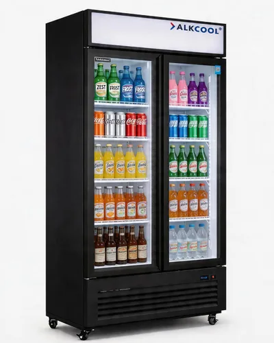 Vista 16 de Refrigerador comercial de bebidas, refrigerador de 7 pies cúbicos pequeños delgados de una sola puerta de vidrio con estantes ajustables de luz LED