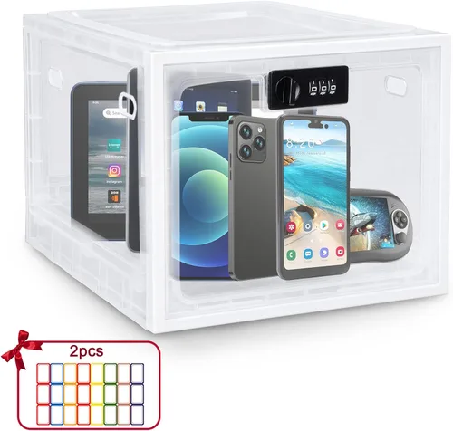 Vista 11 de Lalifebuss Cajas de cerradura de combinación para artículos personales, caja de almacenamiento con cerradura para casillero