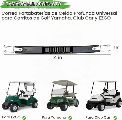 Vista 5 de 10L0L Correa de elevación de batería para carrito de golf, funciona para baterías de celdas profundas de Troya, correa universal de celda profunda