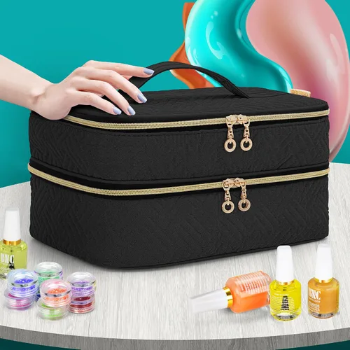 Vista 6 de BAFASO Organizador de esmalte de uñas con capacidad para 40 botellas (0.5 onzas líquidas), estuche de esmalte de uñas con secciones