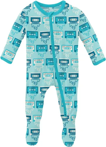 Vista 58 de KicKee Baby & Toddler - Pijama de viscosa ultrasuave de bambú con patas abatibles y puños