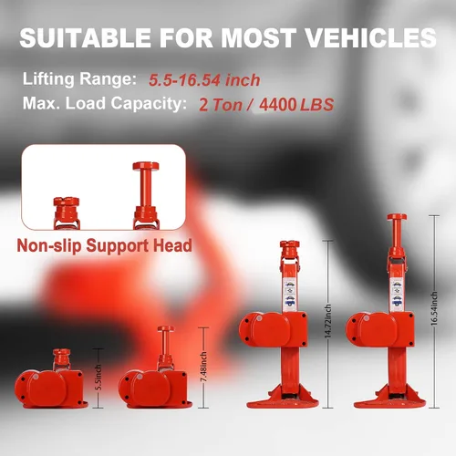 Vista 3 de TYAYT Gato eléctrico para automóvil de 2 toneladas y 12 V para automóvil, sedán y SUV, gato eléctrico portátil para reemplazo de neumáticos (rojo)