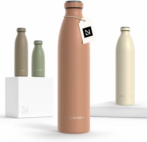 Vista 40 de LARS NYSØM Botella de agua aislada de acero inoxidable de 12 onzas, 17 onzas, 25 onzas, 34 onzas, 51 onzas, frasco térmico aislado para bebidas