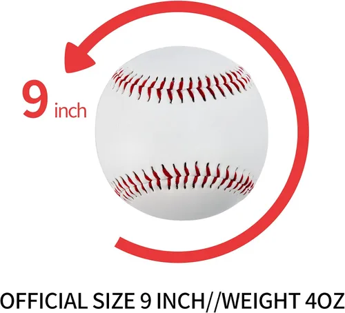 Vista 4 de GKK Paquete de 12 pelotas de béisbol de entrenamiento de béisbol de 9 pulgadas, bolas de béisbol de seguridad para jóvenes y adultos, lanzamiento