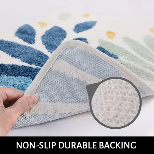 Vista 9 de Tiita Tapete para interiores, tapete para puerta delantera y trasera, lavable a máquina, suave, tapete de baño para entrada, 32 x 20 pulgadas, hojas