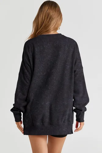 Vista 28 de SHEWIN Sudadera casual de manga larga con cuello redondo para mujer, ligera, holgada