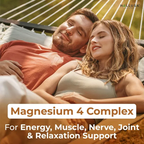 Vista 3 de HALL4 Magnesio 60 cápsulas – 4 complejos de magnesio malato, aspartato, taurato, bisglicinato y curcumina cúrcuma – energía, función muscular, salud