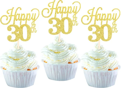 Vista 28 de Paquete de 24 adornos para cupcakes con purpurina número 15, quince cumpleaños, decoración para cumpleaños de 15 años, suministros de fiesta de Negro