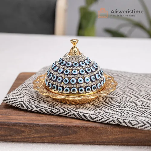 Vista 10 de Alisveristime Evil Eye - Azucarero de aleación de zinc con tapa (dorado)