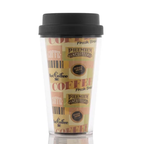 Vista 4 de Vaso con Tapa Plástico 300 ml