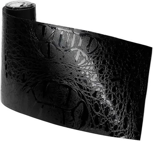 Vista 3 de Película autoadhesiva de vinilo de piel de cocodrilo sintético de 4 x 59 pulgadas para automóvil, estilo interior, muebles de motocicleta