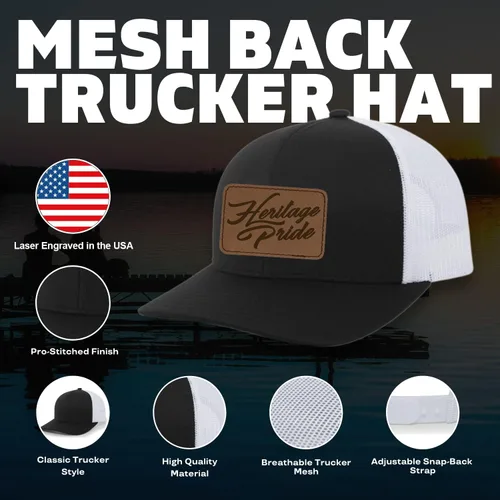 Vista 2 de Heritage Pride Gorra de béisbol bordada para hombre, diseño de bosque de montaña de búfalo