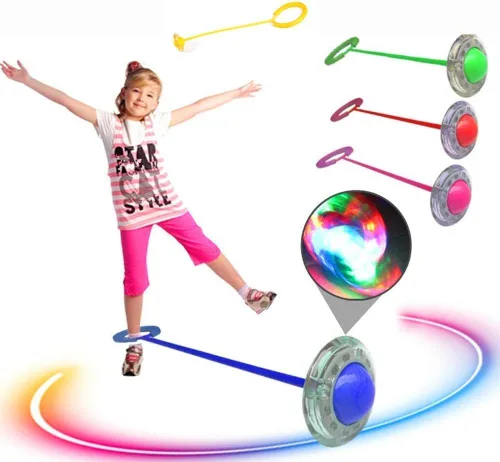 Vista 3 de Pelota de Salto de Tobillo para Niños, Colorida Rueda Centelleante, Juguetes para Niñas y Niños, Juguetes Deportivos y de Ejercicio, Regalos