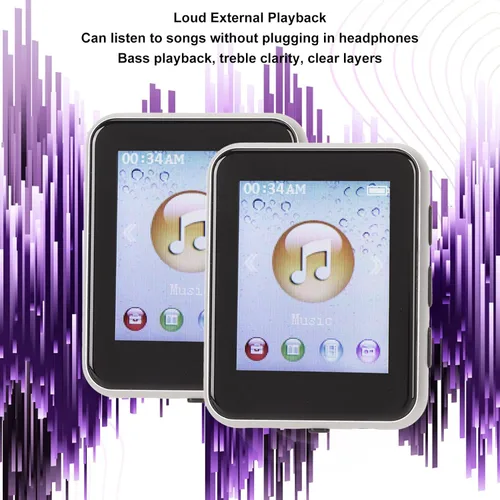 Vista 4 de Reproductor MP3 8G con Bluetooth, reproductor MP3 de 1.8 pulgadas con podómetro y altavoz, reproductor de música digital de alta fidelidad portátil