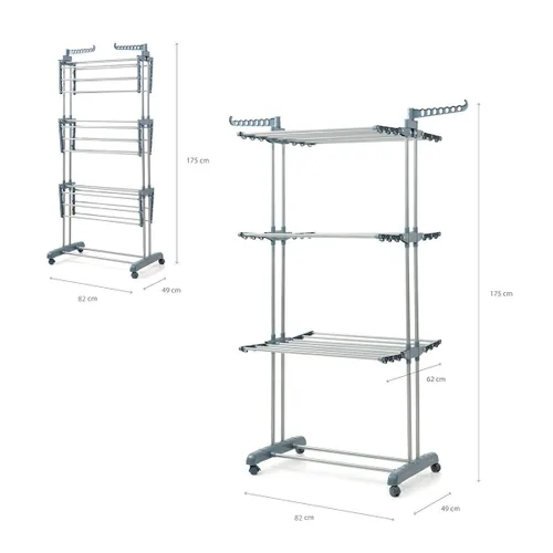 Vista 8 de Tendedero Plegable Vertical con Ruedas Dolver InnovaGoods 24 Barras