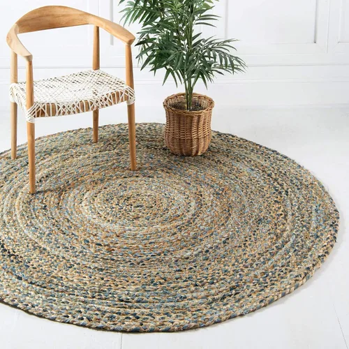 Vista 11 de Unique Loom Trenzado Chindi Collection - Alfombra ovalada azul moderna casual (2 pies x 3 pies)
