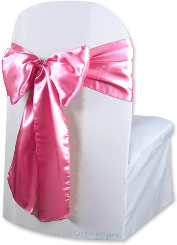 Vista 17 de Funda de satén para silla con lazo – Elegantes fajas para bodas, banquetes, recepciones, eventos especiales, restaurantes y fiestas – 28 opciones