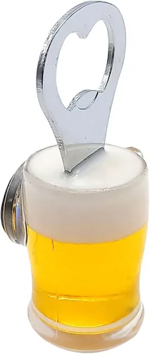 Vista 2 de Abrebotellas con forma de taza de cerveza, práctico abridor de vino de acero inoxidable, accesorios de cocina (forma de taza de cerveza)