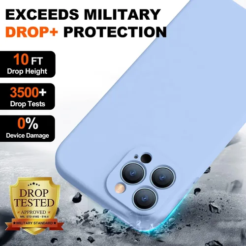 Vista 6 de Funda compatible con iPhone 14 Pro Max, con 2 protectores de pantalla de vidrio templado 9H, [protección de cámara] [forro de microfibra] Funda