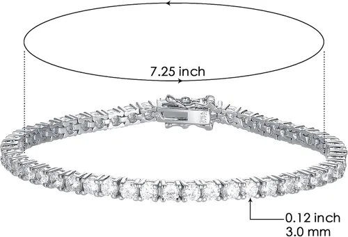 Vista 2 de Tennis Bracelet,18K Womens Bracelet CZ Bracelets with Sparking Cubic Zirconia