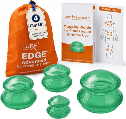 Vista 13 de Juego de terapia de ventosas de silicona, tazas de masaje profesional para terapia de ventosas, kit de 4 tazas para masaje, liberación miofascial