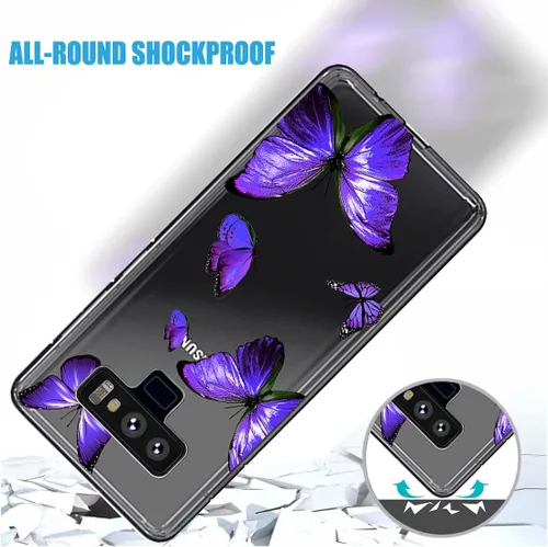 Vista 7 de Funda transparente compatible con Galaxy Note 9, Samsung Note 9 para niñas y mujeres, bonita funda protectora de TPU suave a prueba de golpes