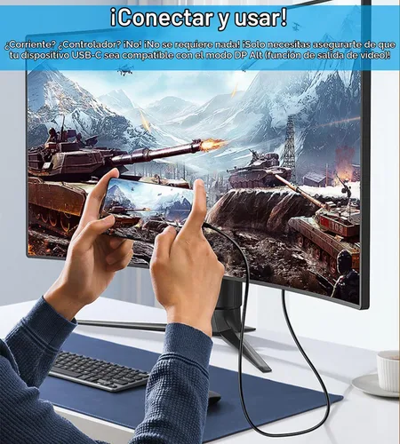 Vista 2 de Herfair - Cable USB C a VGA de 3 pies VGA a USB C adaptador de video Plug & Play 1080P Full HD Type-C Thunderbolt a 15Pin D-Sub pantalla