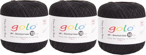 Vista 161 de Golo - 3 bolas de hilo de ganchillo tamaño 10, hilo de crochet para tejer a mano 102