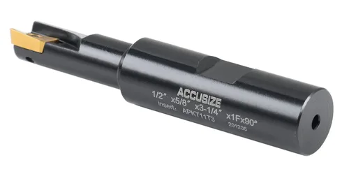 Vista 6 de Accusize Industrial Tools Molino de extremo indexable de hombro cuadrado de 90 grados de 1/2 '' con insertos de carburo Apkt11T3, 0056-0913