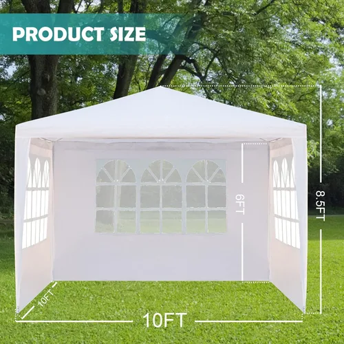 Vista 2 de BELANITAS Tiendas de campaña de fiesta de 10 x 10 con 3 ventanas, tienda de campaña para fiestas, cenador para eventos de cumpleaños, jardín