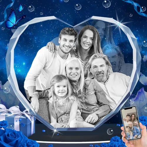 Vista 10 de Foto de cristal 3D, regalos personalizados de Navidad para mamá, mujer, esposa, para ella, para pareja, regalos personalizados con tu propia foto