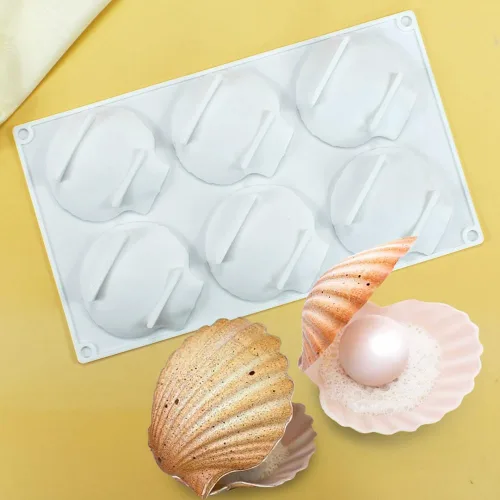 Vista 9 de Molde para pastel en forma de concha de silicona para hornear galletas, molde para hornear bricolaje, molde para hornear, accesorios de cocina