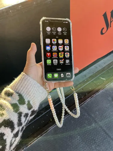 Vista 8 de Aporia - Correa de cadena de perlas de moda para teléfono celular, bolso de mano de repuesto con hebillas de aleación